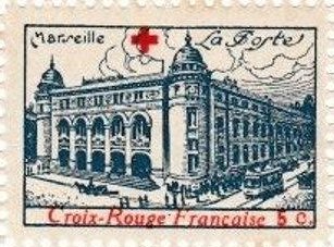 France Marseille Croix Rouge Charity Labels Red Cross vignettes cinderella 